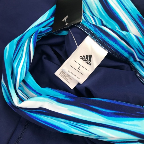 Adidas Blue Capri Active Pants Size Large NWT - Picture 2 of 6